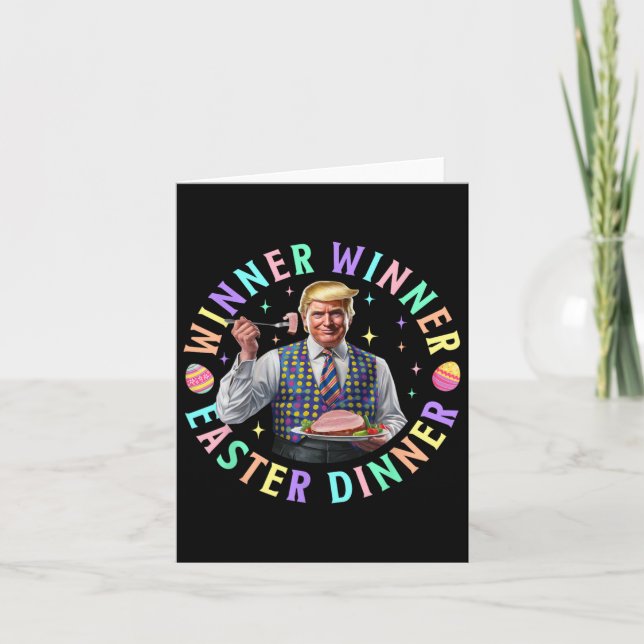 Winner Winner Påsk Dinner Funny Trump Lycklig Öste Kort (Framsida)