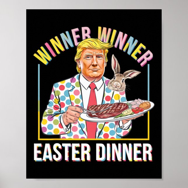 Winner Winner Påsk Middagens president Trump Lyckl Poster (Framsidan)