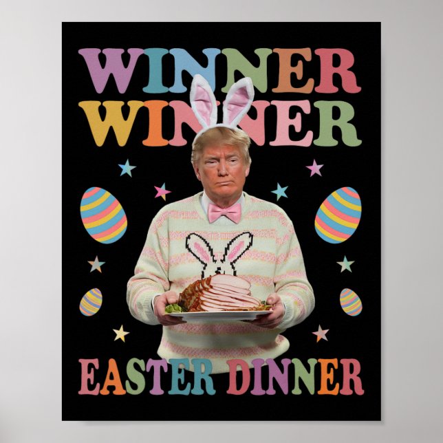 Winner Winner Påsk Middagens president Trump Lyckl Poster (Framsidan)