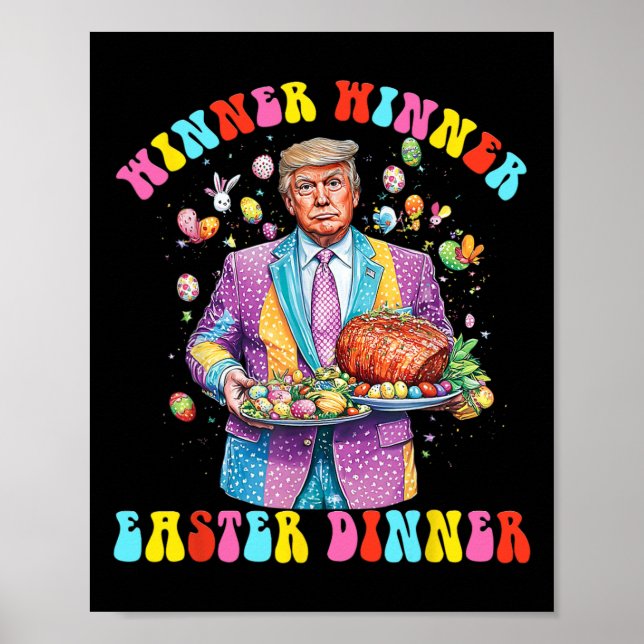 Winner Winner Påsk Middagens president Trump Lyckl Poster (Framsidan)