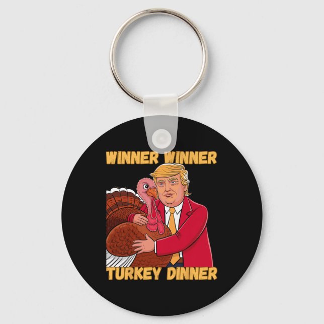 Winner Winner Turké Dinner Rolig Thanksgiving Sann Nyckelring (Framsida)