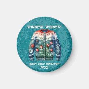 WINNER! WINNER! Ugly Sweater Tävling Magnet