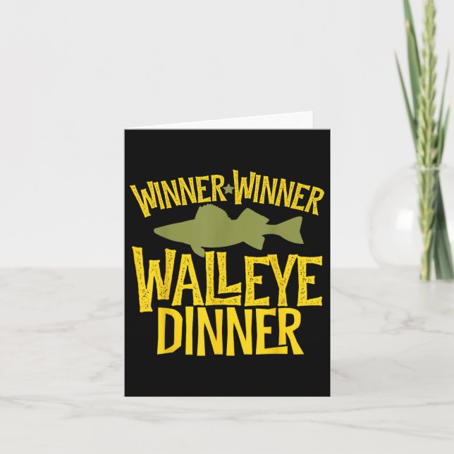 Winner Winner Walleye Dinner Funny Fish Fishermen Kort (Framsida)