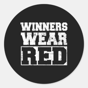 Winners Bära Red Funny Team Spirit Game Krig Camp Runt Klistermärke
