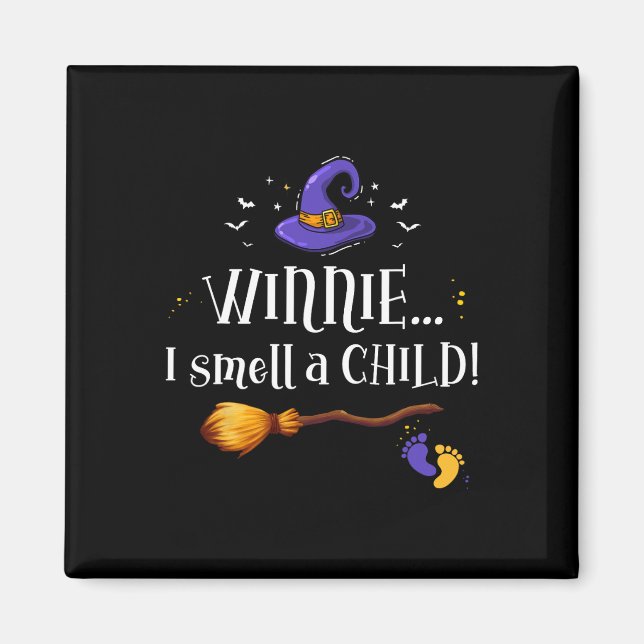 Winnie I Smell A Child Halloween Gravid Announc Magnet (Framsidan)