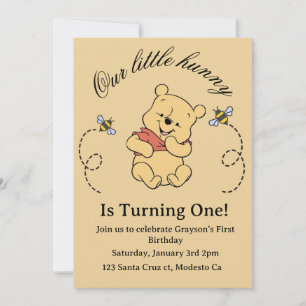Winnie the Pooh 1-års inbjudan