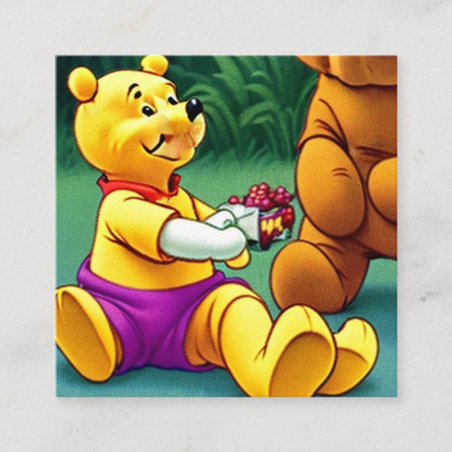 Winnie the Pooh 2. Fyrkantigt Visitkort (Framsida)