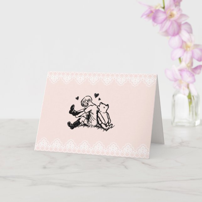 Winnie-the-Pooh Alla hjärtans dag-kort Kort (Orkide)