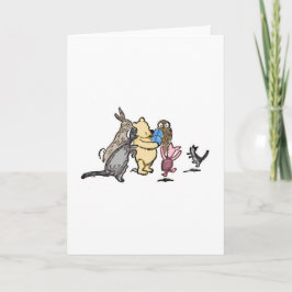 Winnie the Pooh and Friends Blue Present Kort
