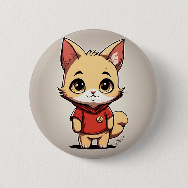 Winnie the Pooh Cat V3 Pin Button Knapp (Framsida)