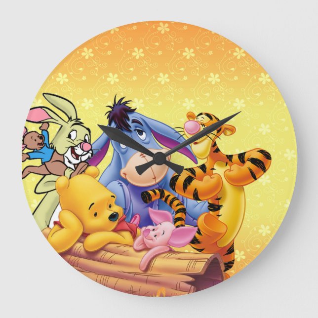 Winnie the Pooh children Acrylic Wall Clock Stor Klocka (Framsida)