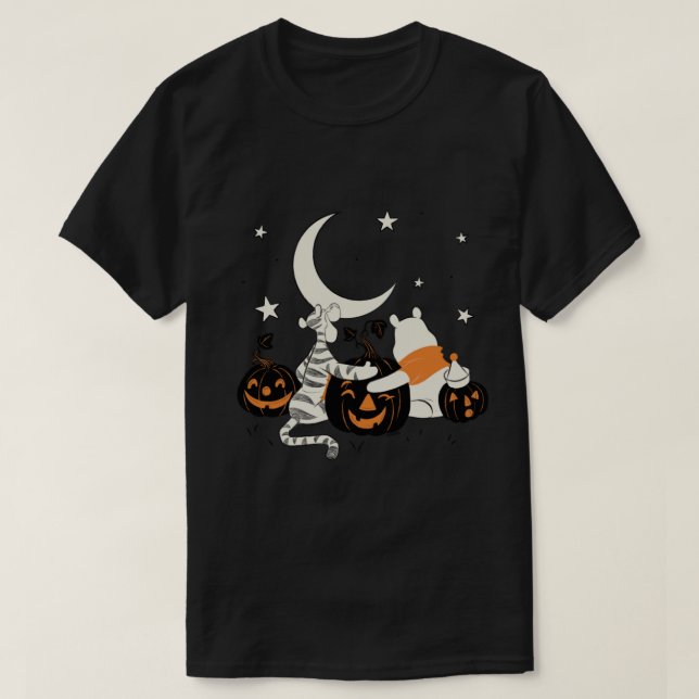 Winnie the Pooh Halloween Tigger and Pooh Pumpkin T Shirt (Design framsida)