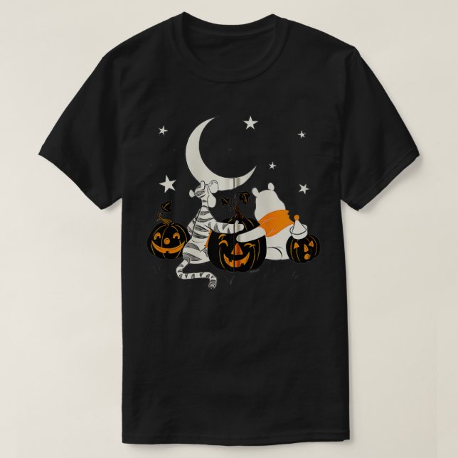 Winnie the Pooh Halloween Tigger and Pooh Pumpkin T Shirt (Design framsida)