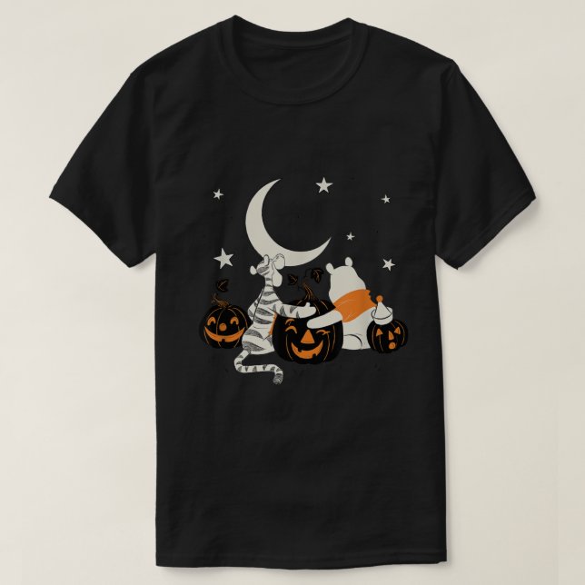 Winnie the Pooh Halloween Tigger and Pooh Pumpkin T Shirt (Design framsida)