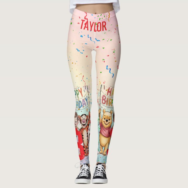 Winnie the Pooh | Happy Birthday Leggings (Framsida)