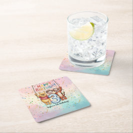 Winnie the Pooh | Happy Birthday Underlägg Papper Kvadrat