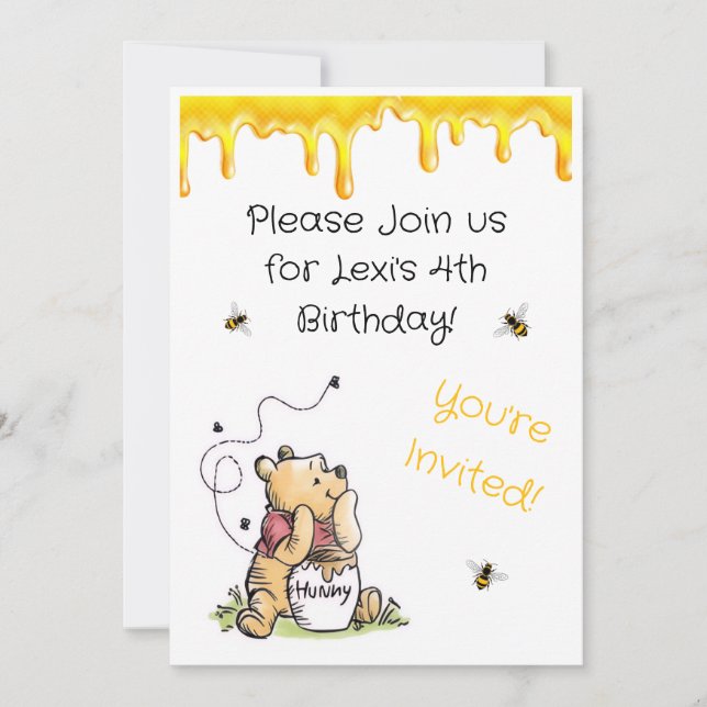 Winnie the Pooh Invitation Inbjudningar (Framsida)