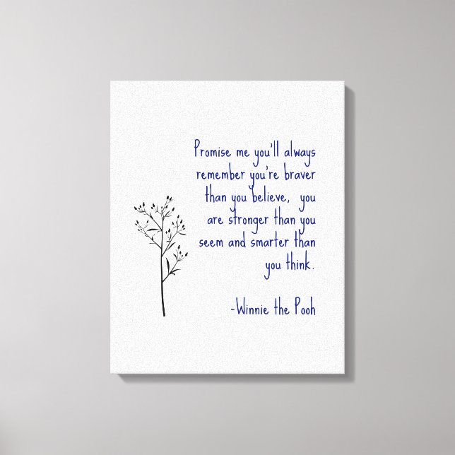 Winnie the Pooh Quote Canvas Art inspirationskonst (Framsida)