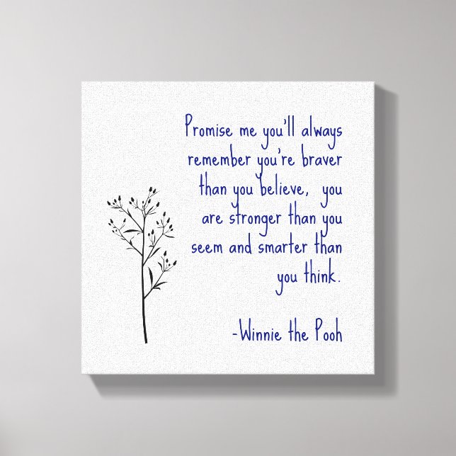 Winnie the Pooh Quote Canvas Art inspirationskonst (Framsida)