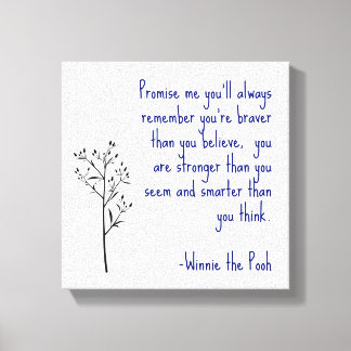Winnie the Pooh Quote Canvas Art inspirationskonst