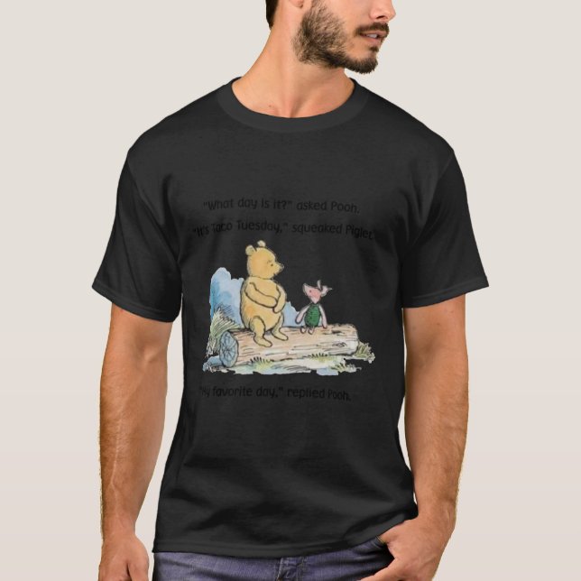 Winnie The Pooh Taco Tisdag T Shirt (Framsida)