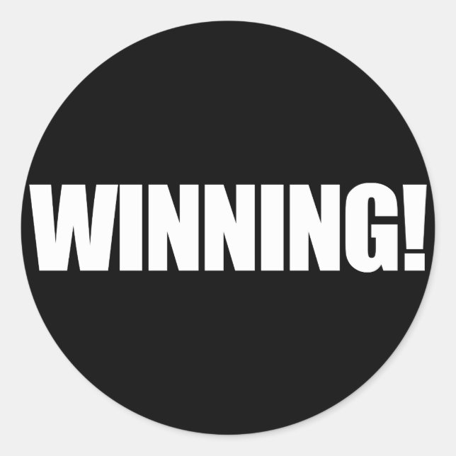 WINNING-etikett Runt Klistermärke (Framsida)