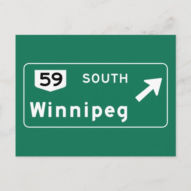 Winnipeg, Canada Road Sign Vykort (Framsida)