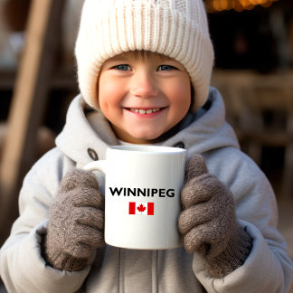 Winnipeg Kanada Kanadensisk Flagga Ljus-Färg Kaffemugg