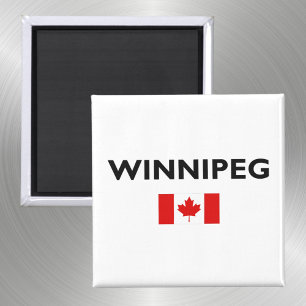 Winnipeg Kanada Kanadensisk Flagga Ljus-Färg Magnet