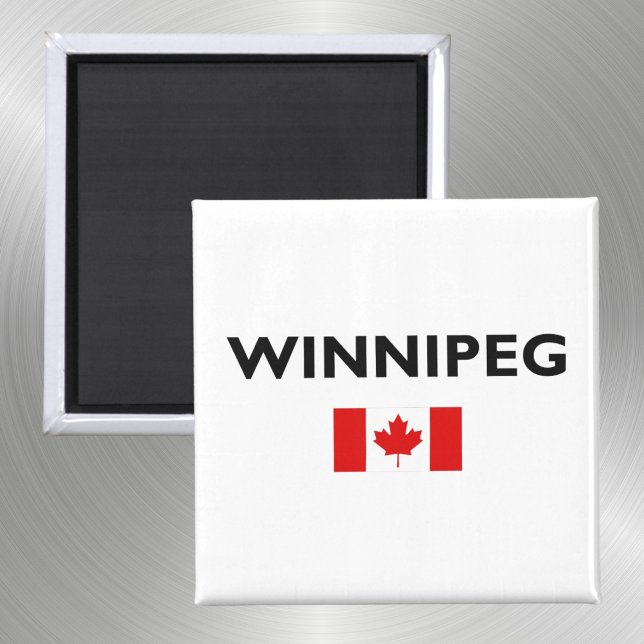 Winnipeg Kanada Kanadensisk Flagga Ljus-Färg Magnet (Skapare uppladdad)
