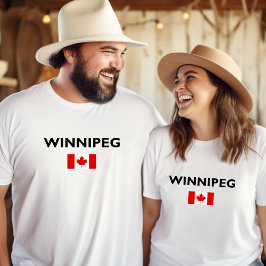 Winnipeg Kanada Kanadensisk Flagga Ljus-Färg T Shirt