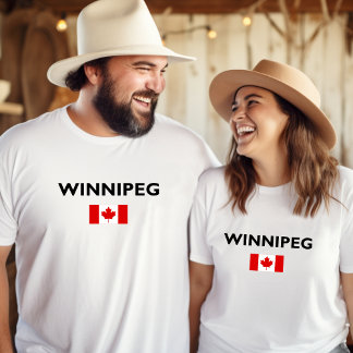 Winnipeg Kanada Kanadensisk Flagga Ljus-Färg T Shirt