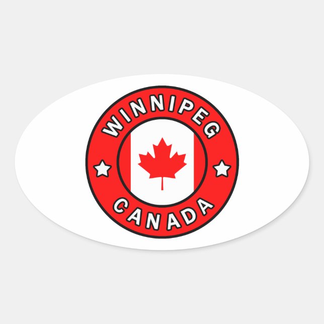 Winnipeg Kanada Ovalt Klistermärke (Framsida)