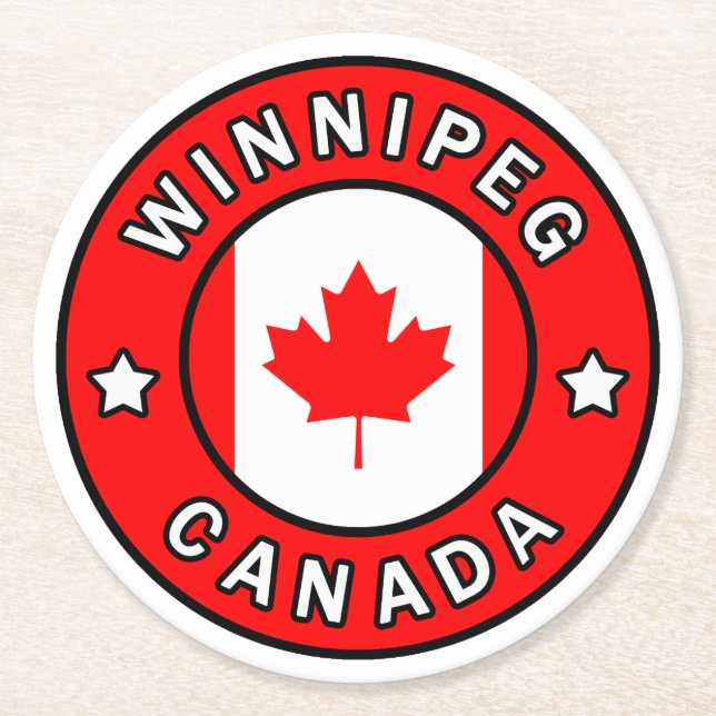 Winnipeg Kanada Underlägg Papper Rund (Framsidan)