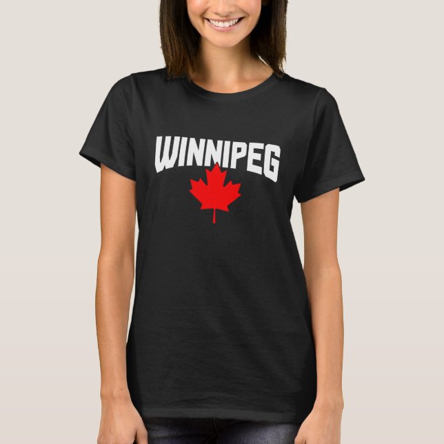 Winnipeg Manitoba Maple Löv Canada Flagga T Shirt (Framsida)