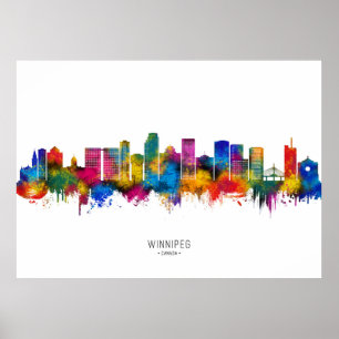 Winnipeg Manitoba Siluett Poster