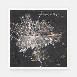 Winnipeg på natten, NASA ISS Space Station Photo Pappersservett