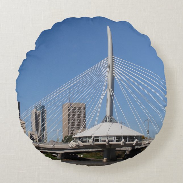 Winnipeg Provencher Bridge Rund Kudde (Framsidan)