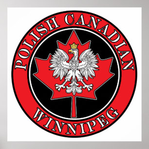 Winnipeg Round Poland Canadian Löv Poster