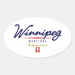 Winnipeg-skript Ovalt Klistermärke