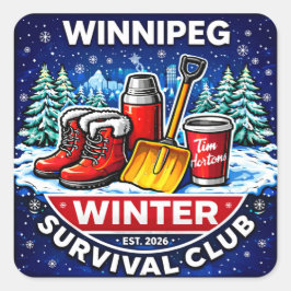 Winnipeg Winter Survival Club – Timmies Fyrkantigt Klistermärke