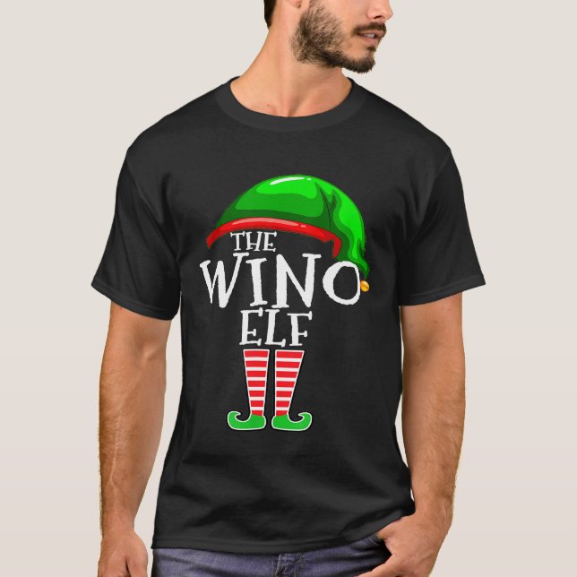 Wino Elf-familjens matchningsgrupp Juldrunk T Shirt (Framsida)