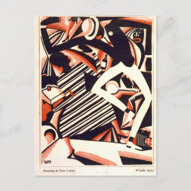 Winold Reiss Teckning-inspirerat vykort (Framsida)