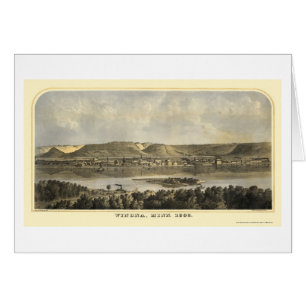 Winona County panorama- karta för MN - 1867 Hälsningskort