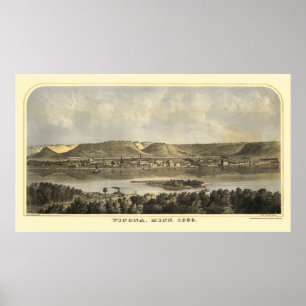 Winona County panorama- karta för MN - 1867 Poster