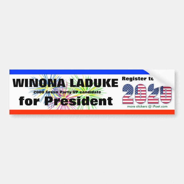 WINONA LADUKE FÖR PRESIDENTEN 2020 - BILDEKAL (Framsidan)