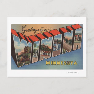 Winona, Minnesota - Large Brev Scenes Vykort