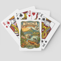 Winona, MN Minnesota Souvenir Present Spelkort
