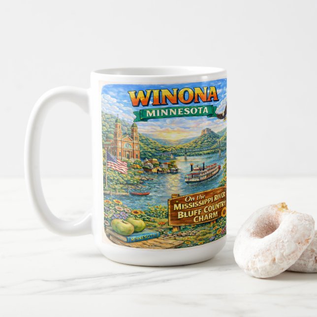 Winona, MN Minnesota Souvenirpresent Mugg (Med munk)