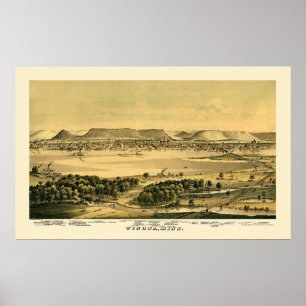 Winona panorama- karta för MN - 1867 Poster